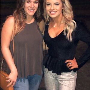 BCBG Black velvet peplum top